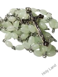 Fosforeskujúci ruženec s priesvitným púzdrom